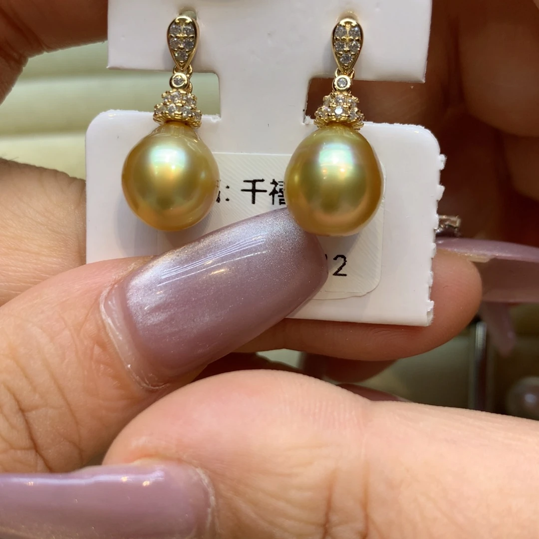 银S925镶嵌耳饰海水珍珠