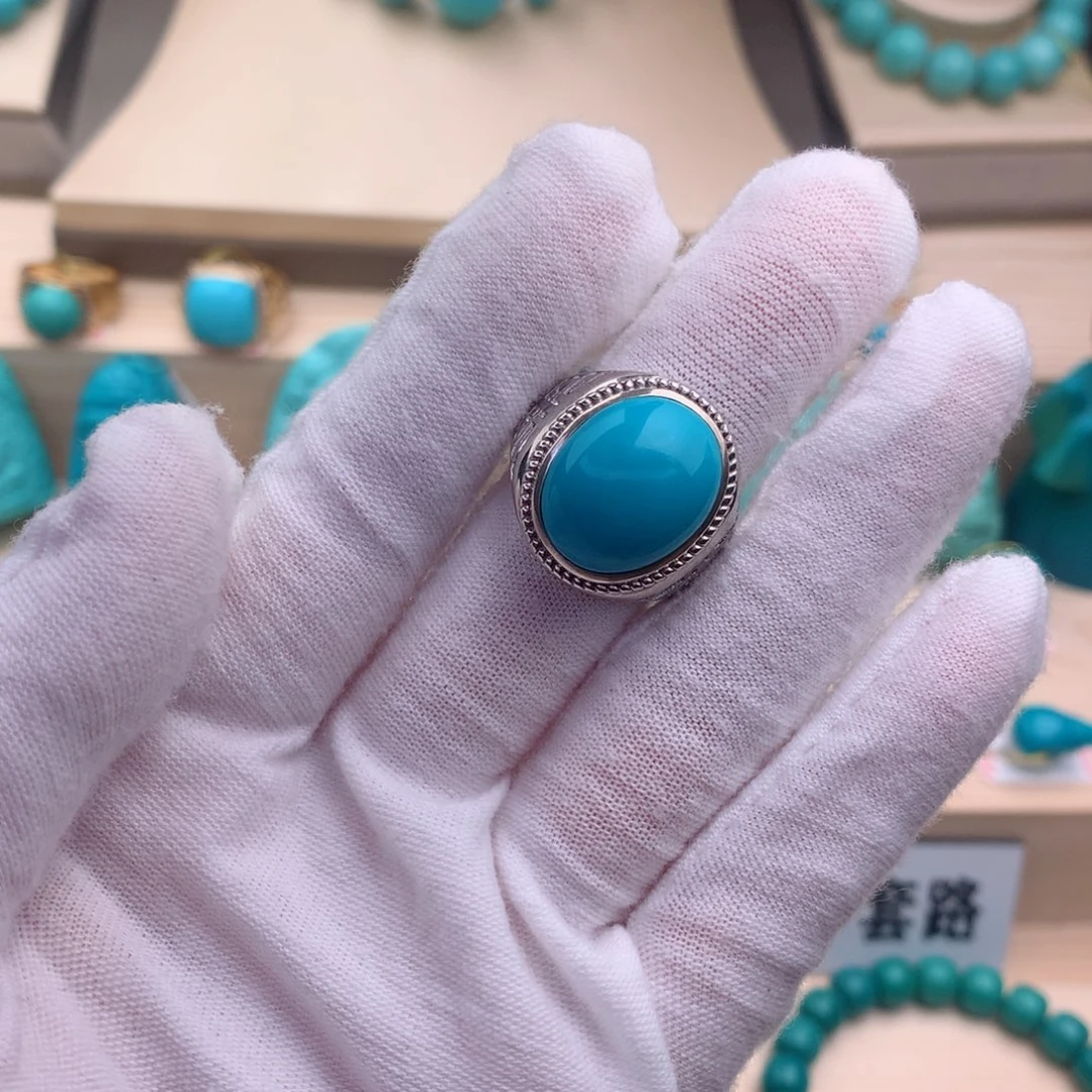 绿松石珠宝奇石银S925镶嵌