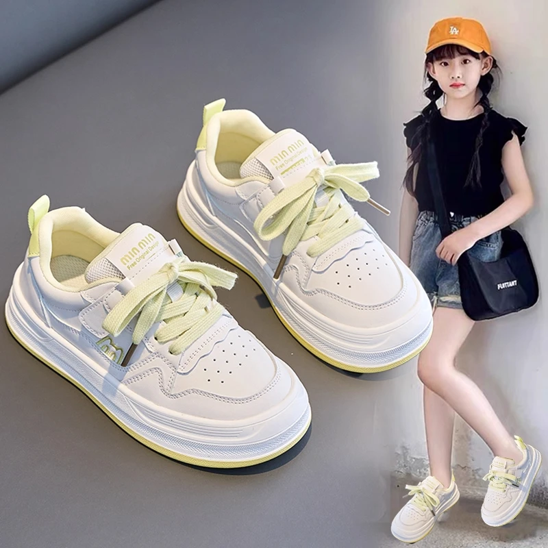 ABC女童小白鞋2025春秋儿童鞋子女孩板鞋休闲轻便透气运动鞋时尚