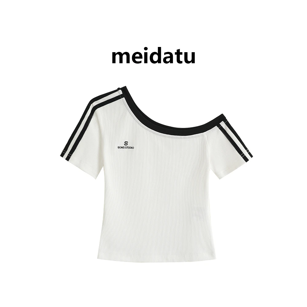 美哒兔（心动至上）优质棉斜领露肩俏皮上衣（小个子版）CK320-6