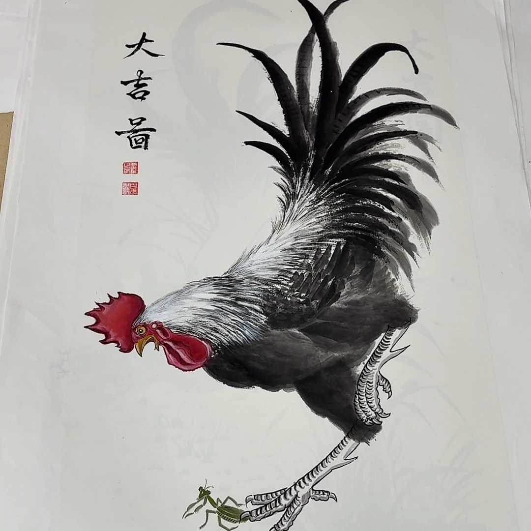 国画三尺整纸手绘作品