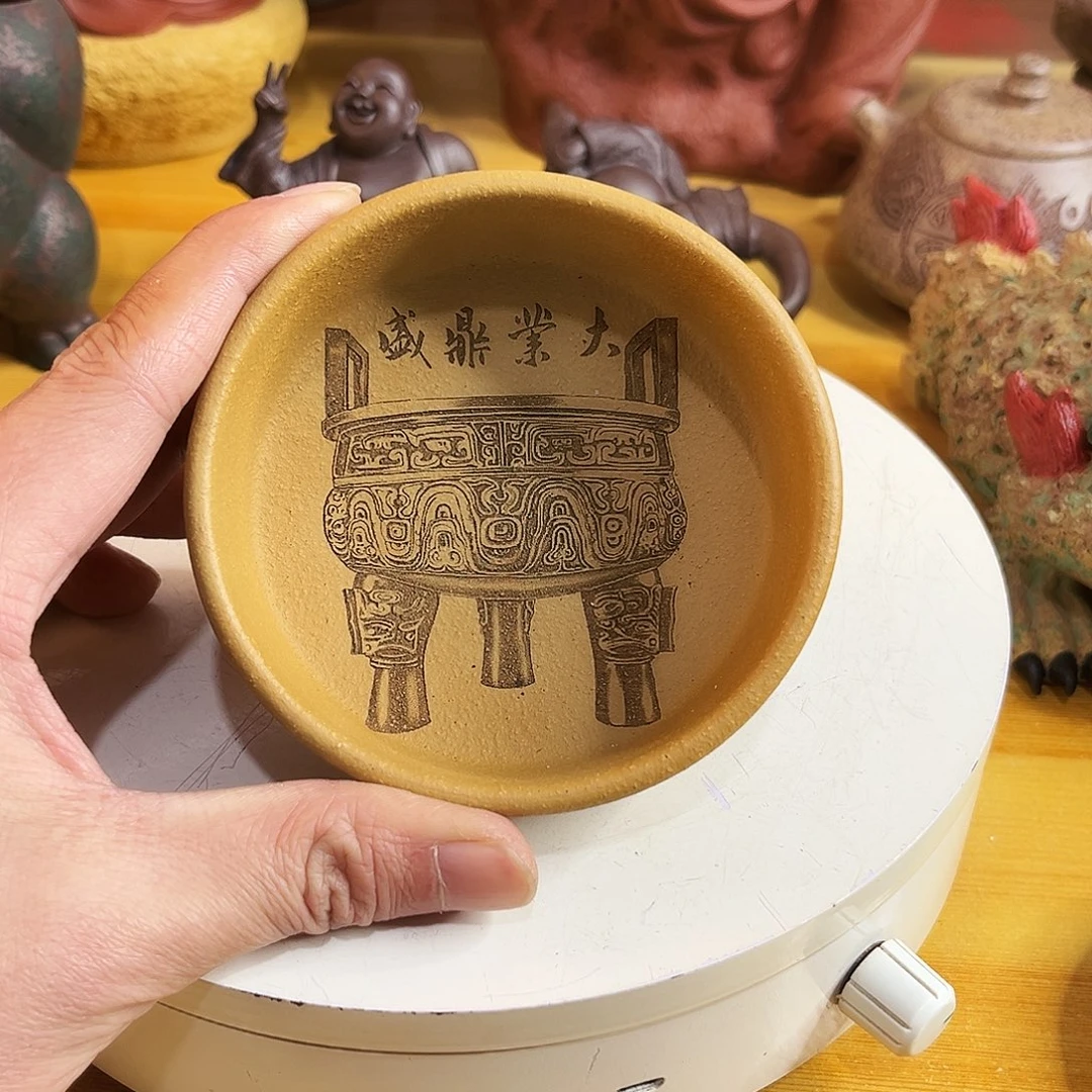 紫砂茶杯鼎盛主人杯