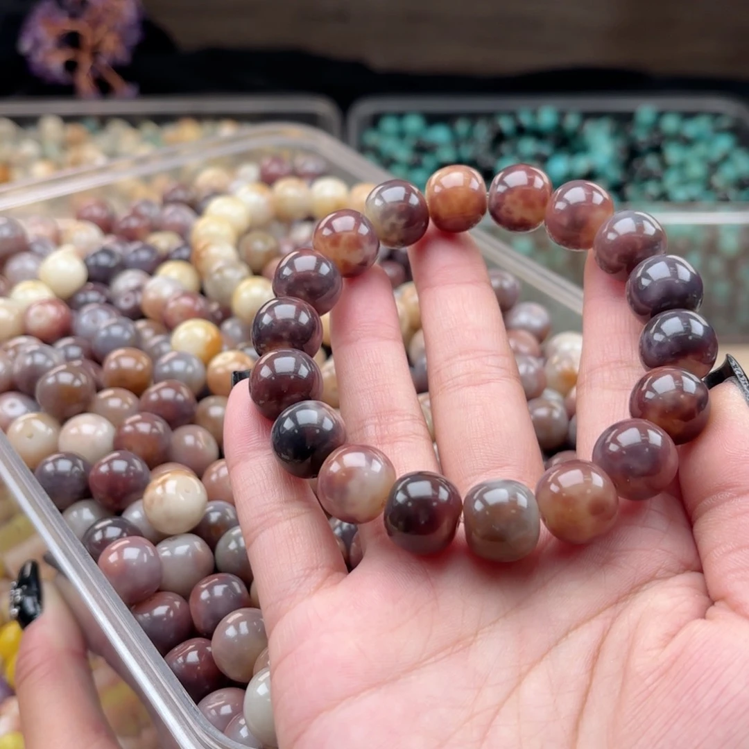 白玉菩提吊坠wq14.5mm20颗。极光紫 玻璃底