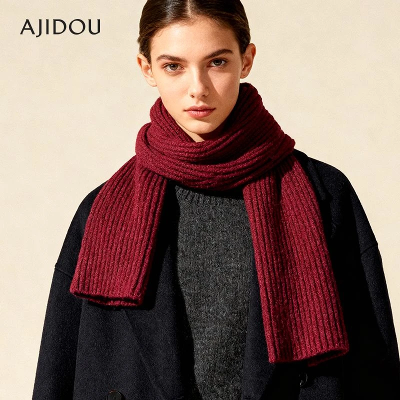 【一只璐甄选】S064AJIDOU阿吉豆配饰女款时尚复古红色围巾