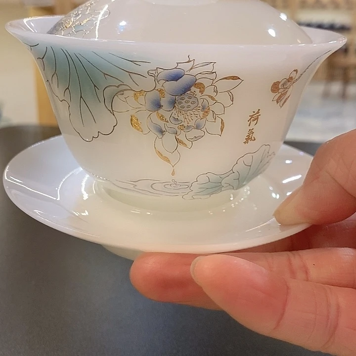 璞玉盖碗瓷器盖碗