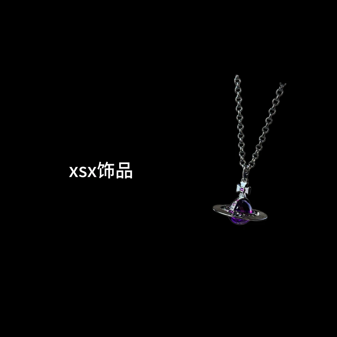 钛钢项链 xsx-枪黑色大号星球项链