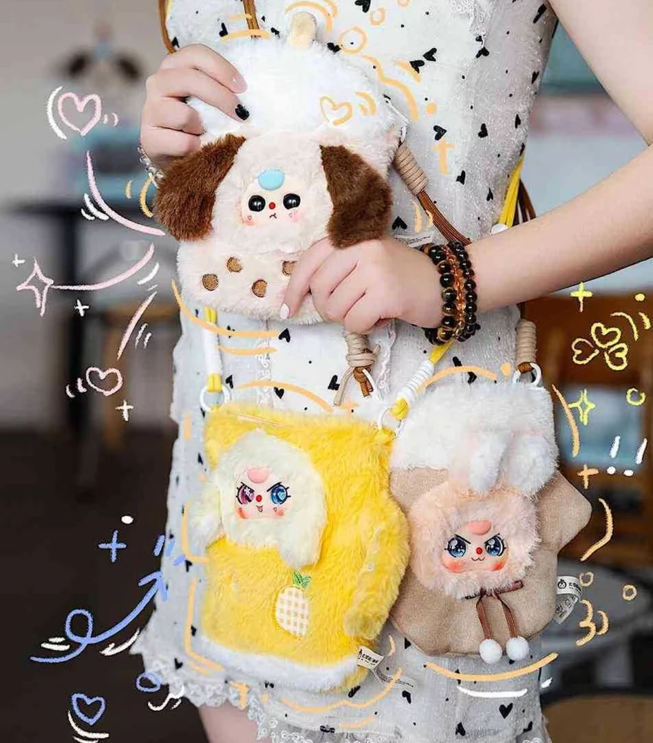 娃三岁babythree手机包H毛绒潮玩盲盒可爱包包挂件礼物