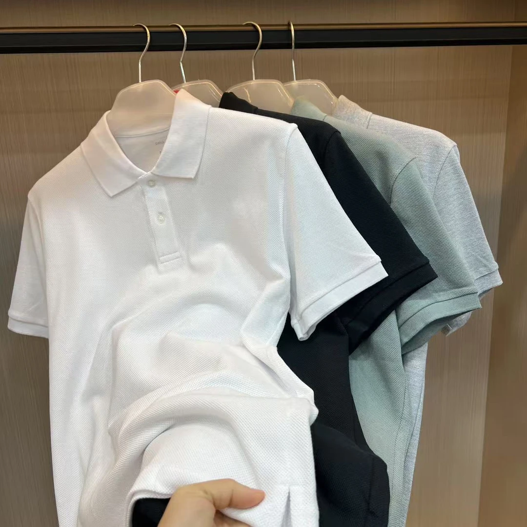 出口日单 supima 特长长绒棉 男女情侣高级感商务翻领短袖POLO衫
