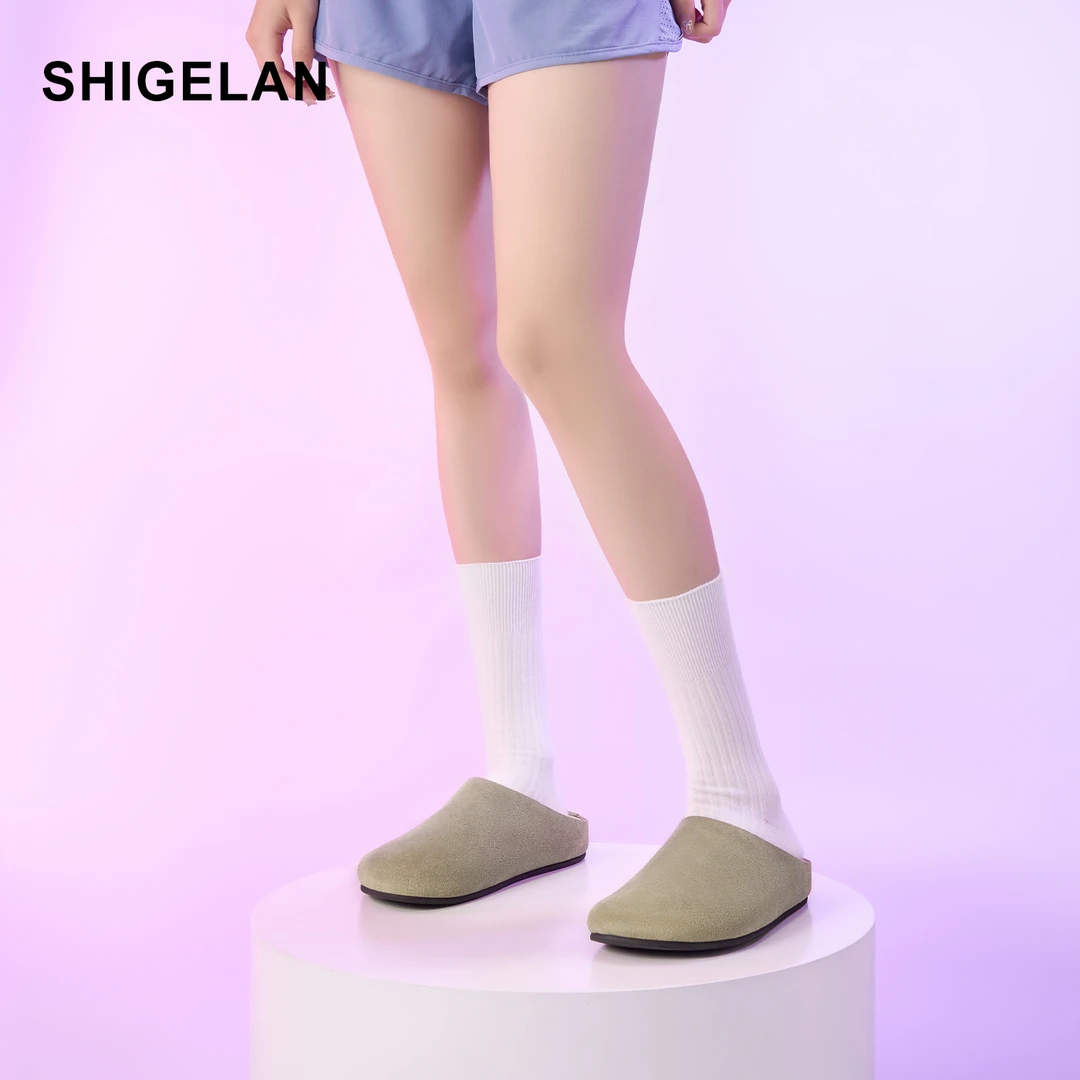 诗歌兰25秋冬新款复古真皮舒适防滑一脚蹬轻奢鞋子博肯鞋16181-21