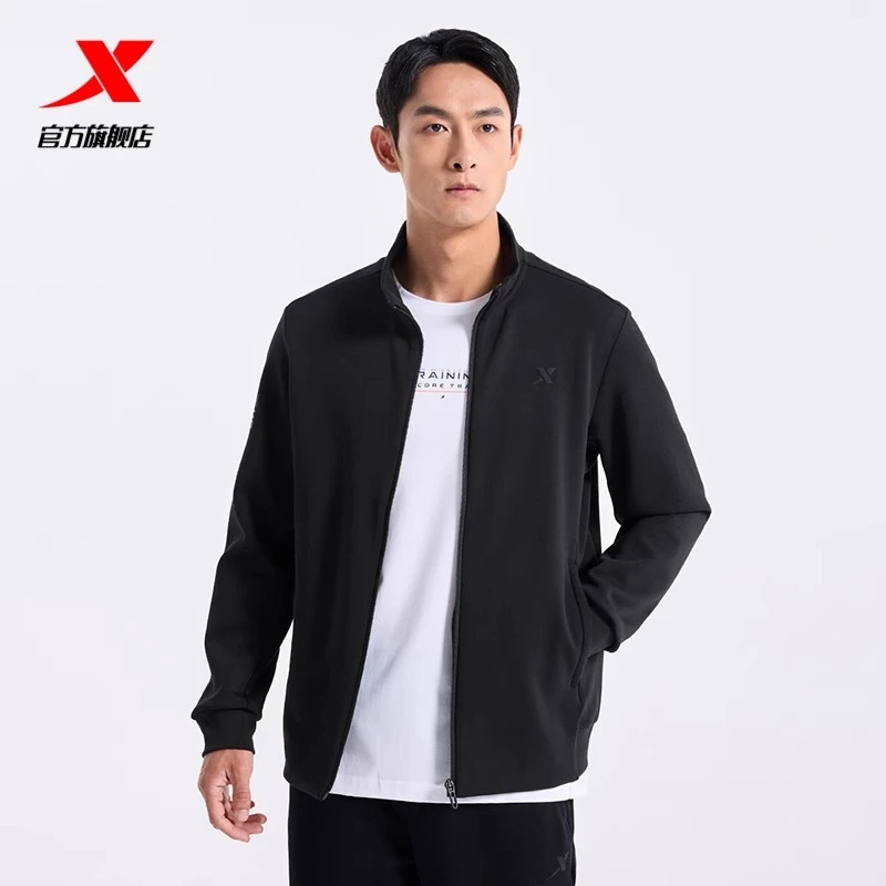XTEP/特步运动外套男立领开衫卫衣春季男子休闲户外跑步针织上衣