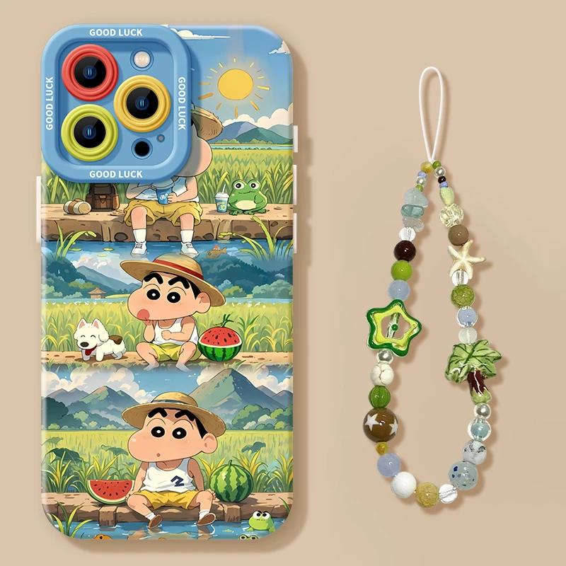 夏日清凉蜡笔小新适用苹果16pro手机壳iPhone15卡通16可爱合集13