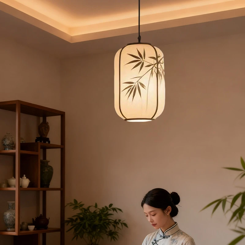 宋代美学卧室床头吊灯中式复古茶室书房玄关处禅意走廊吊线灯