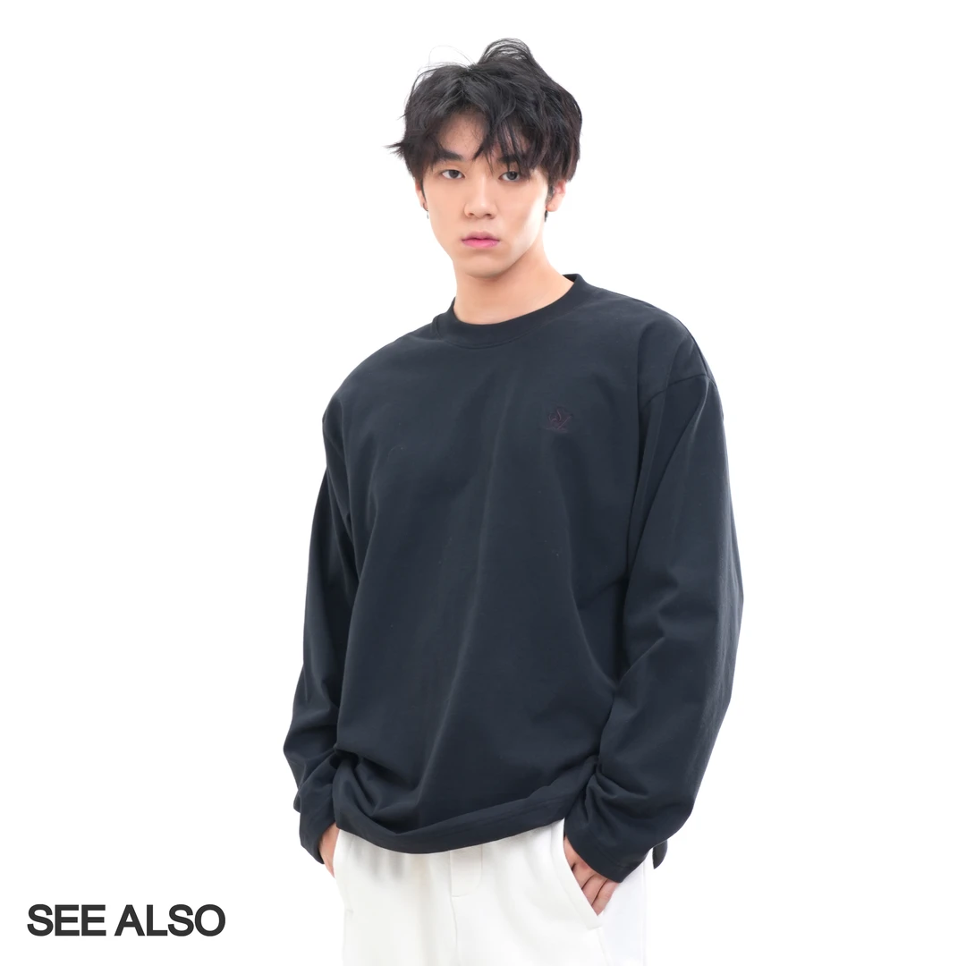 SEE ALSO LOGO秋冬加厚刺绣薄卫衣 软糯舒适男女款打底长袖LD4297