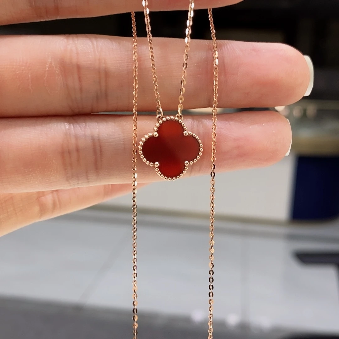 玛瑙/玉髓颈饰18K金镶嵌红13mmk枚