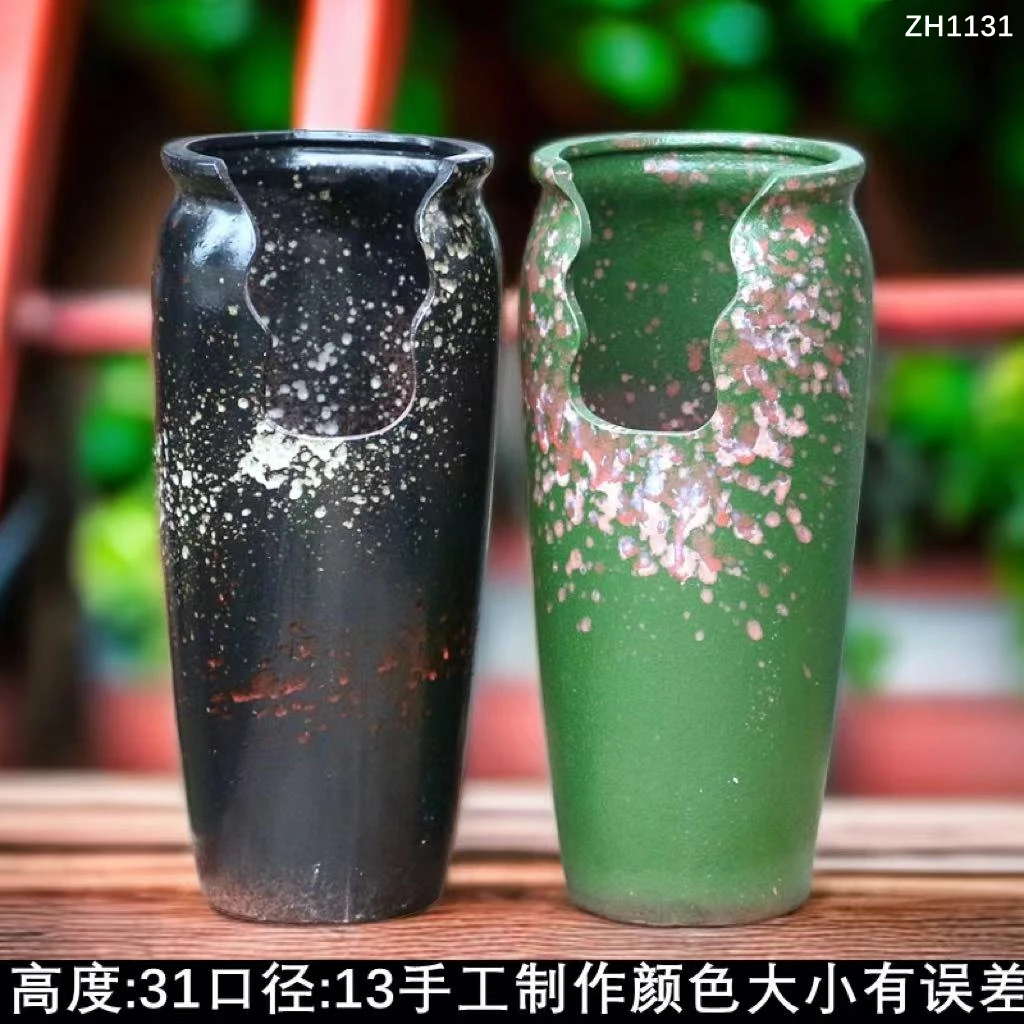 多肉悬崖老桩缺口花盆透气控根粗陶创意造景陶瓷植物盆栽