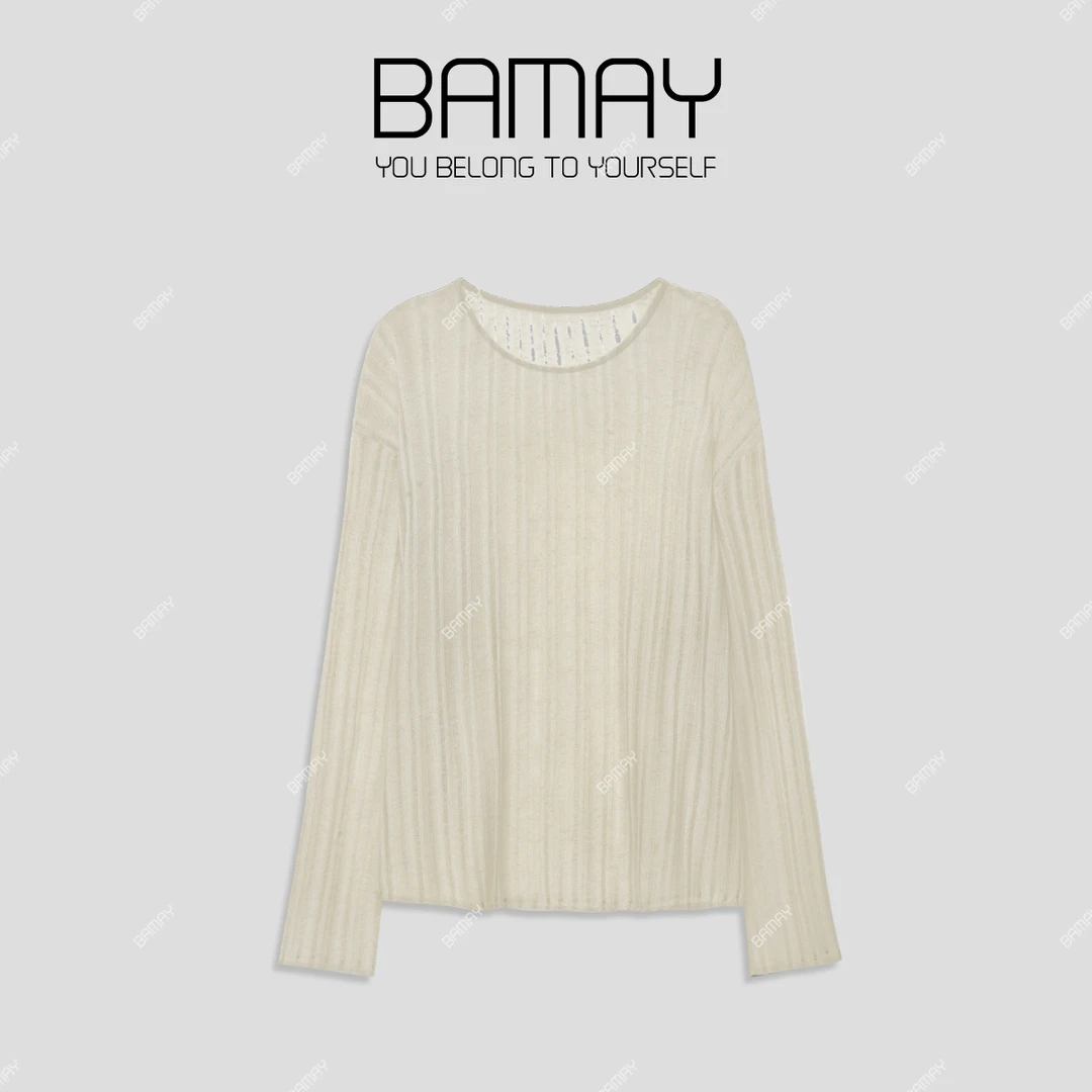 【BAMAY】春季新款镂空圆领针织T恤BM2402TX0010Z