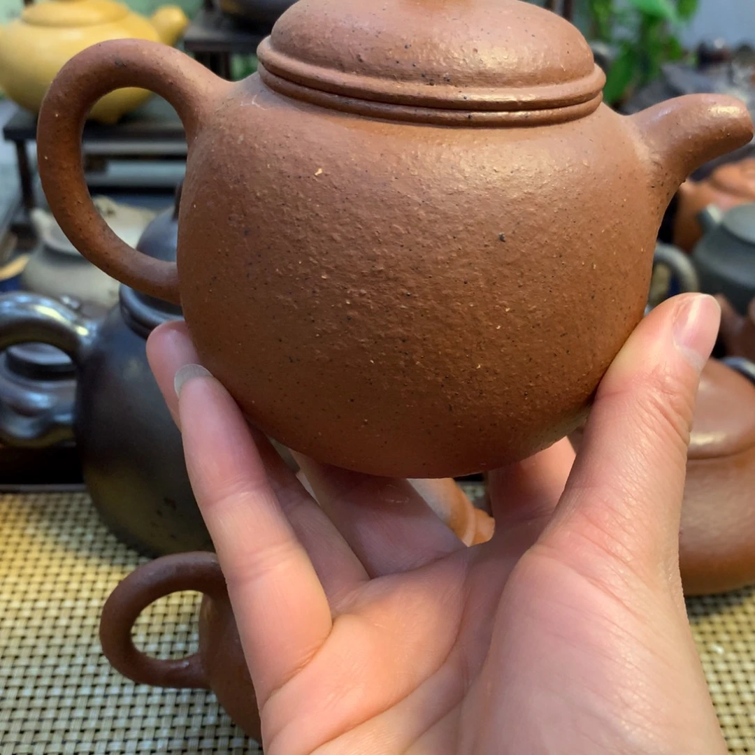 紫砂茶壶宜兴原矿老朱泥300cc