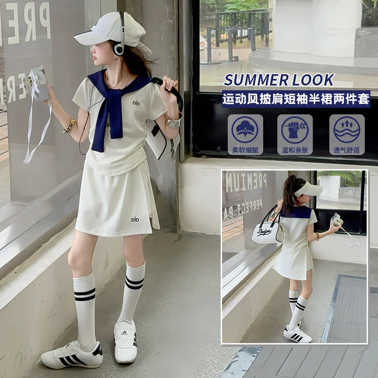 女童运动套装夏季2025新款洋气时尚儿童短袖短裤中大童休闲短裙裤
