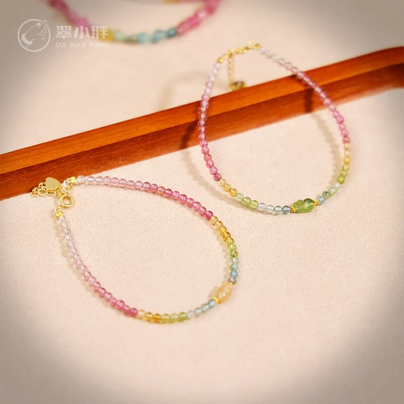 翠小胖三号店 碧玺单圈手链 多样性发1