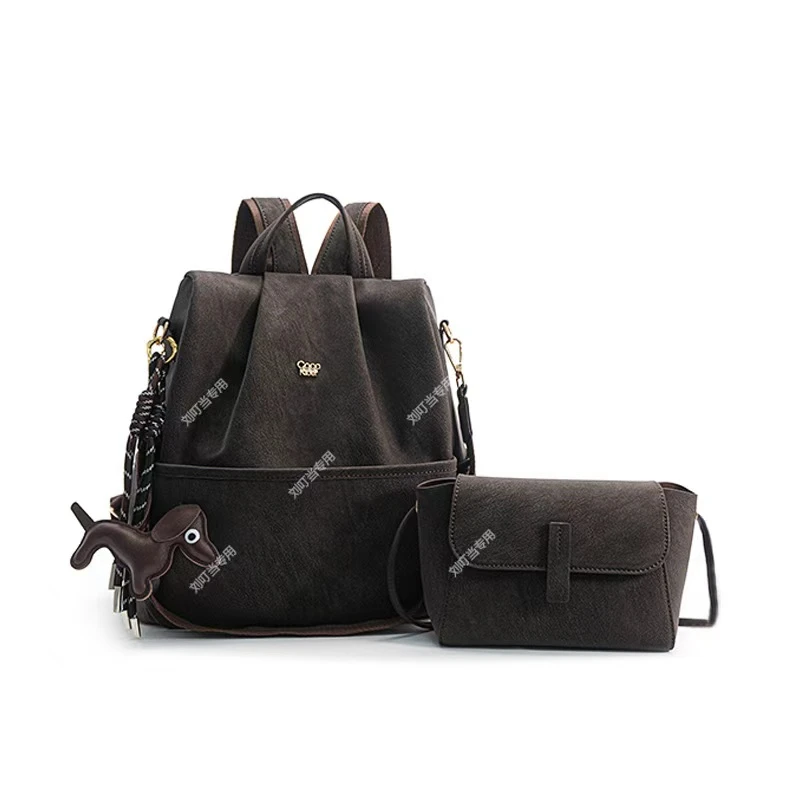 【刘叮当甄选】2025秋冬季新款女士时尚百搭双肩包爆款简约风背包