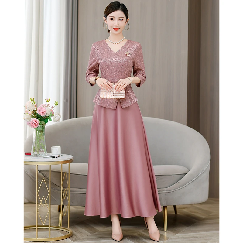 旗袍中国风连衣裙女宴会新娘妈妈高端气质大码夏季婚宴国风上档次