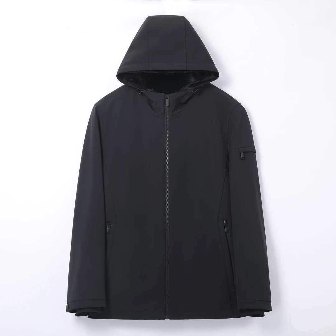 短款 连帽     男外套加厚夹克尼克服派克水貂