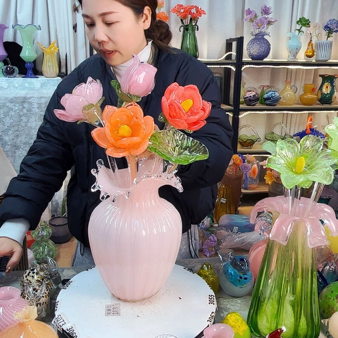 琉璃花瓶家悦摆件