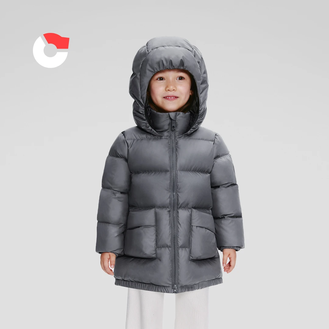 保姆鹅【护额防风帽】儿童中长款加厚羽绒服宝宝男女童冬装[NG2764]