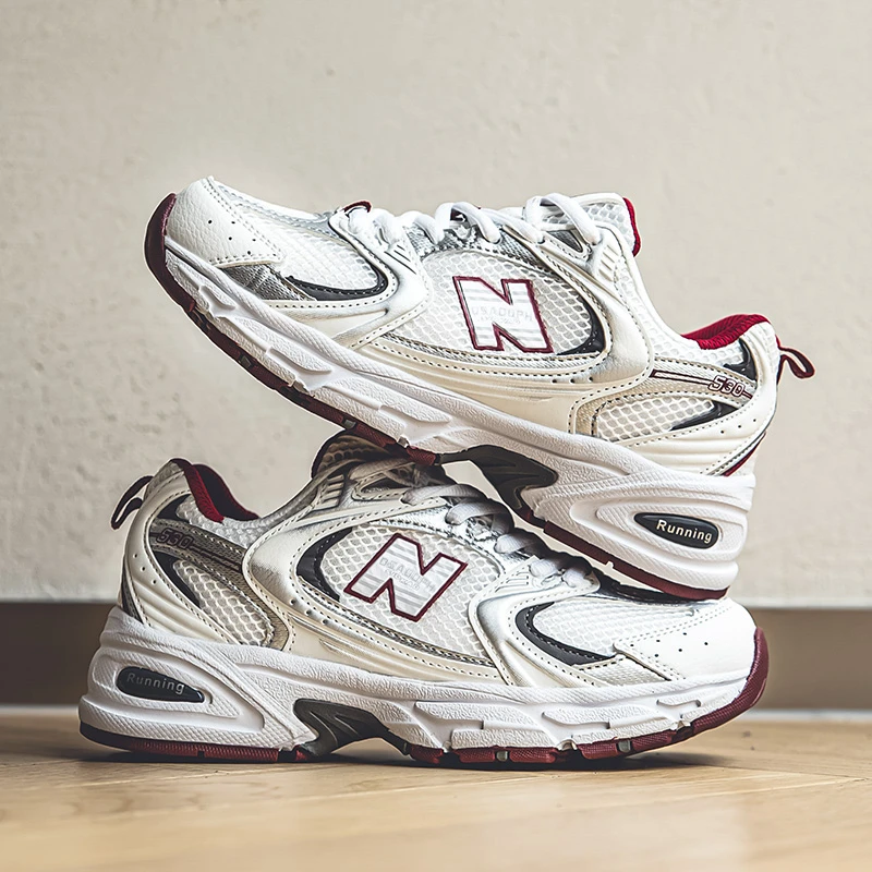 正品新百伦夏季女式透气跑鞋复古百搭厚底透气夏天单网老爹鞋女