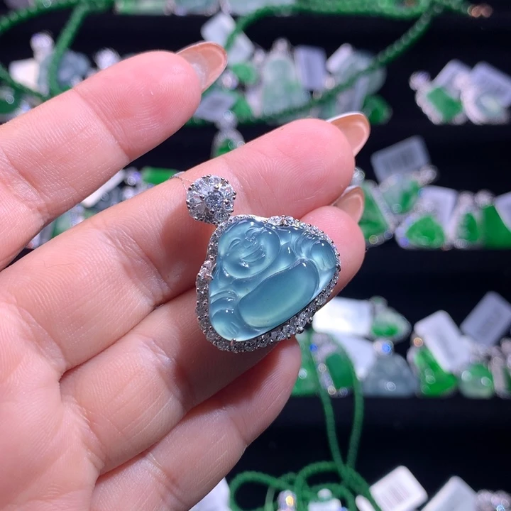 【闪购商品】颈饰银S925镶嵌翡翠天然翡翠