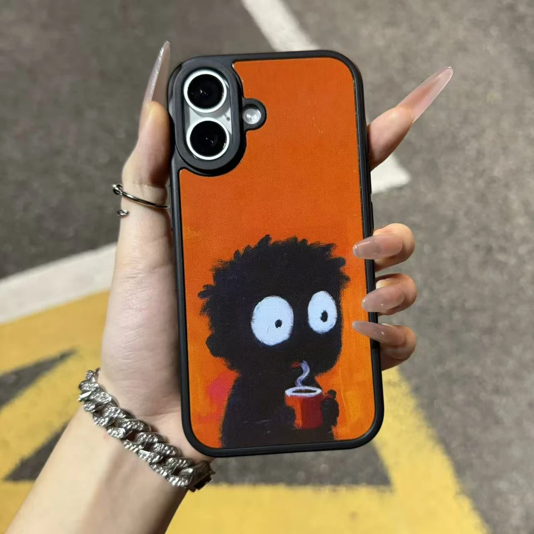 炸毛黑男孩适用于苹果iPhone17/15/14/16promax肤感手机壳防摔