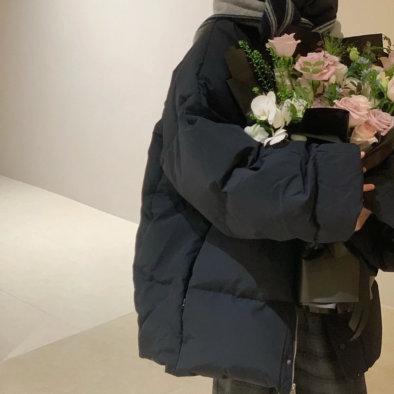 LUO/暖哄哄 高品质巨厚款90鹅绒包裹感立领羽绒服 保暖外套东大门