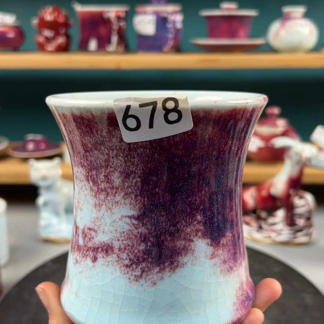 瓷片微瑕笔筒玉石釉纯手工