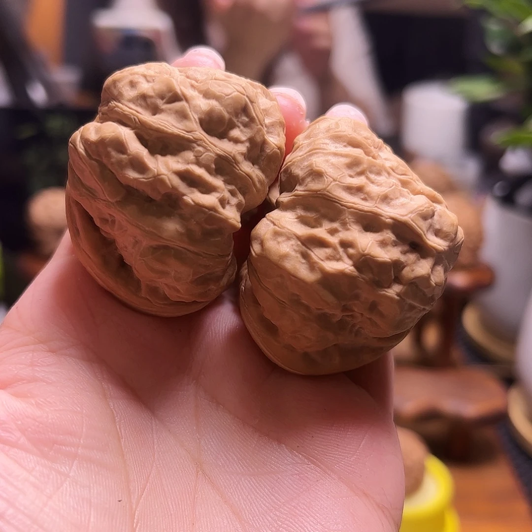 ✎***诗把件文玩核桃46尺白茬蛙饼