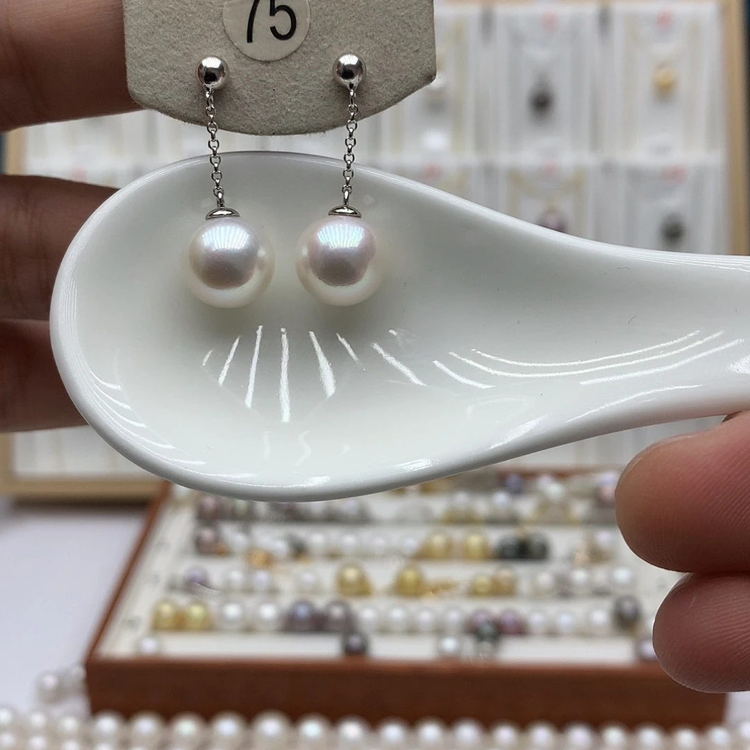 淡水珍珠耳饰银S925镶嵌