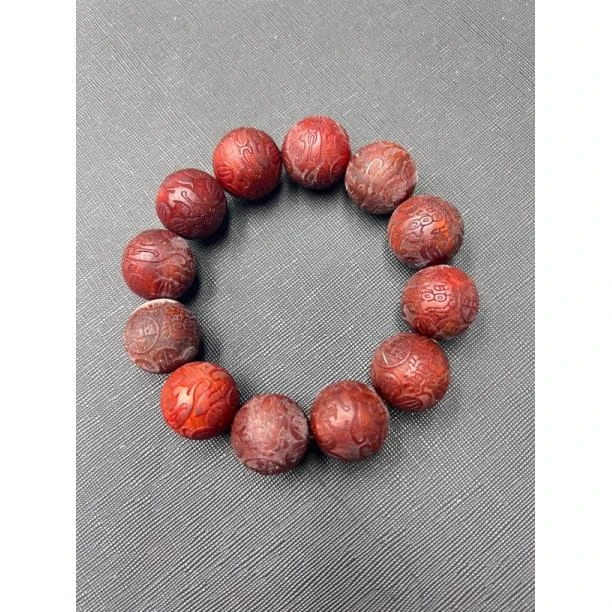 C07沉木圆珠雕刻手串