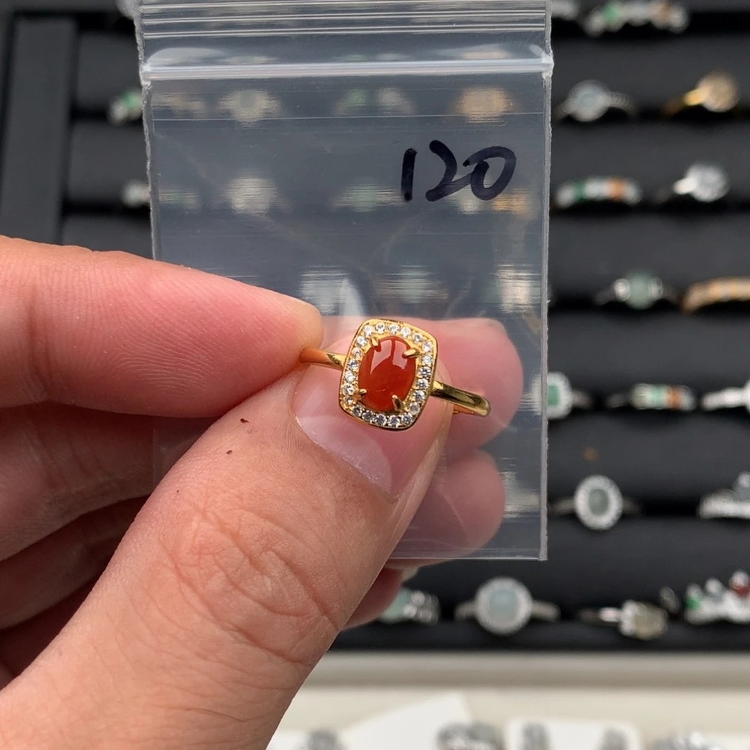 阿***钱翡翠银S925镶嵌戒圈120