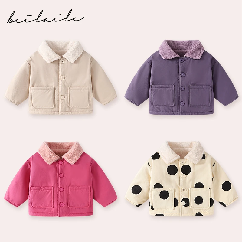 【加厚羔绒衬衫  】女衬衣男童外套格子儿童上衣服秋冬J18