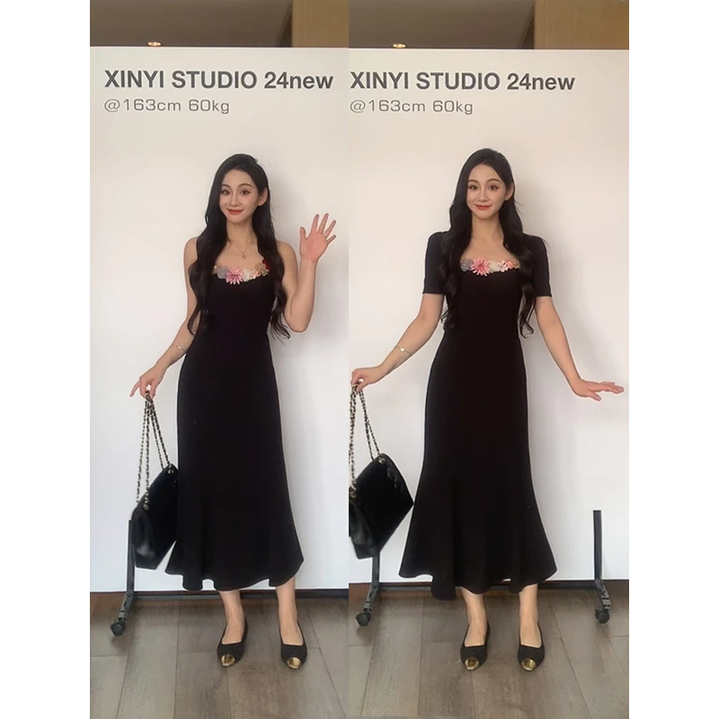 XINYI【繁花系列】夏季花朵连衣裙收腰显瘦X624Q03998/X624Q04241