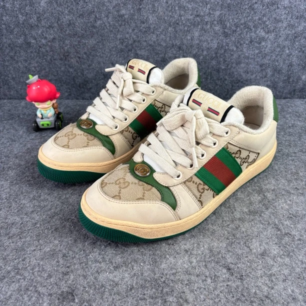 99新 GUCCI/古驰 双G珐琅满印脏脏鞋 37码 YLP2202