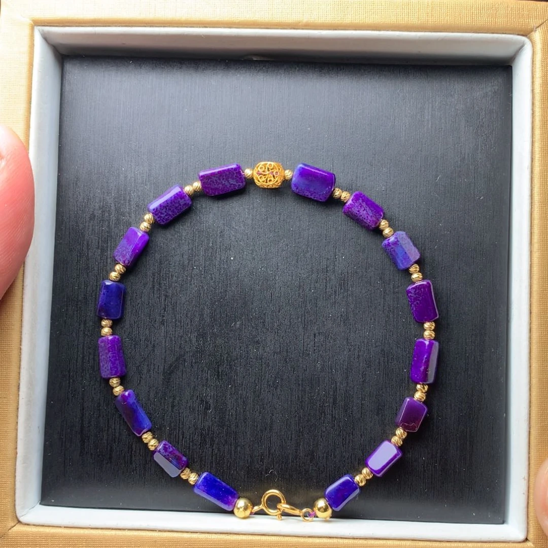 苏纪石（舒俱来）手串18K金镶嵌