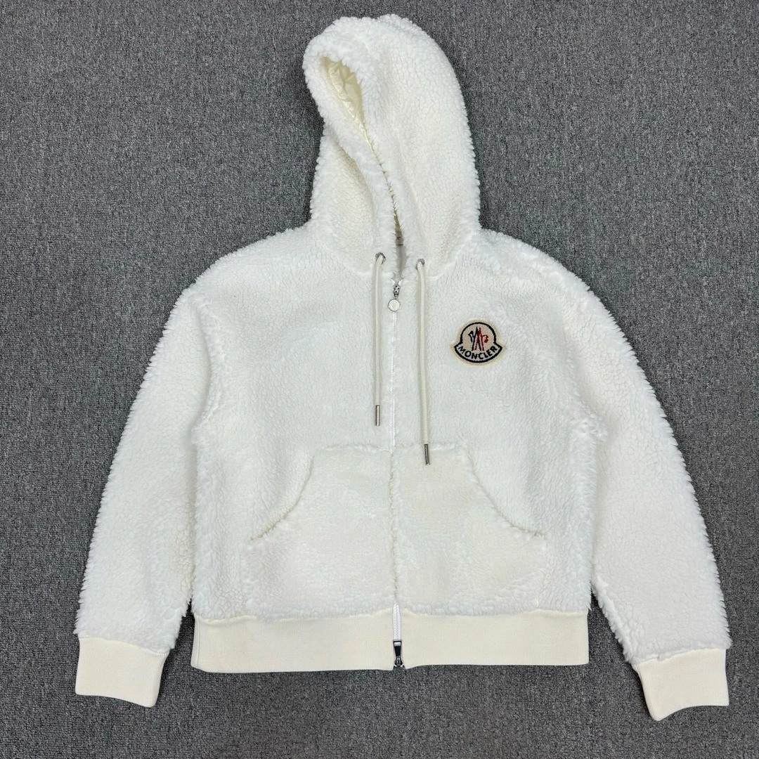 11693147 Moncler蒙口 新款白色摇粒绒泰迪连帽外套 M码99新