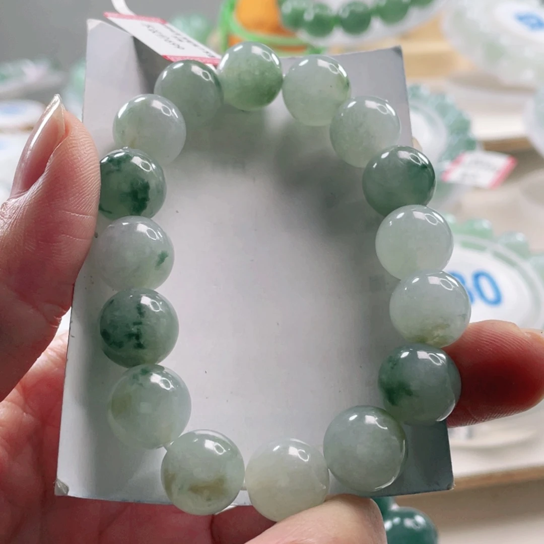 翡翠未镶嵌手链手串12+