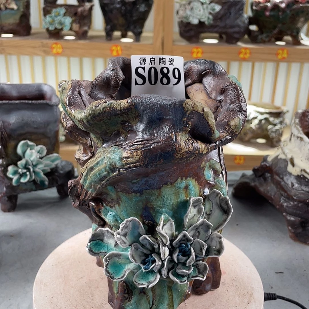 紫砂花盆景德镇陶瓷花盆089
