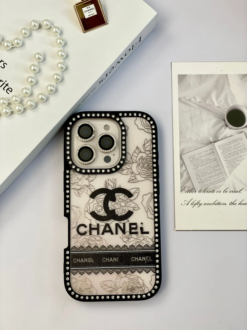 【透色黑色小香风】轻奢手机壳适用于苹果16Promax/15/14/13