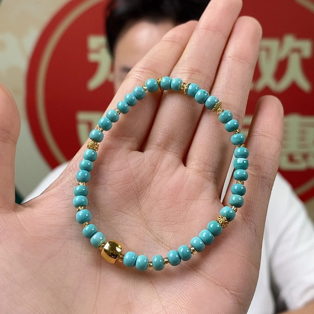 绿松石18K金镶嵌珠宝奇石