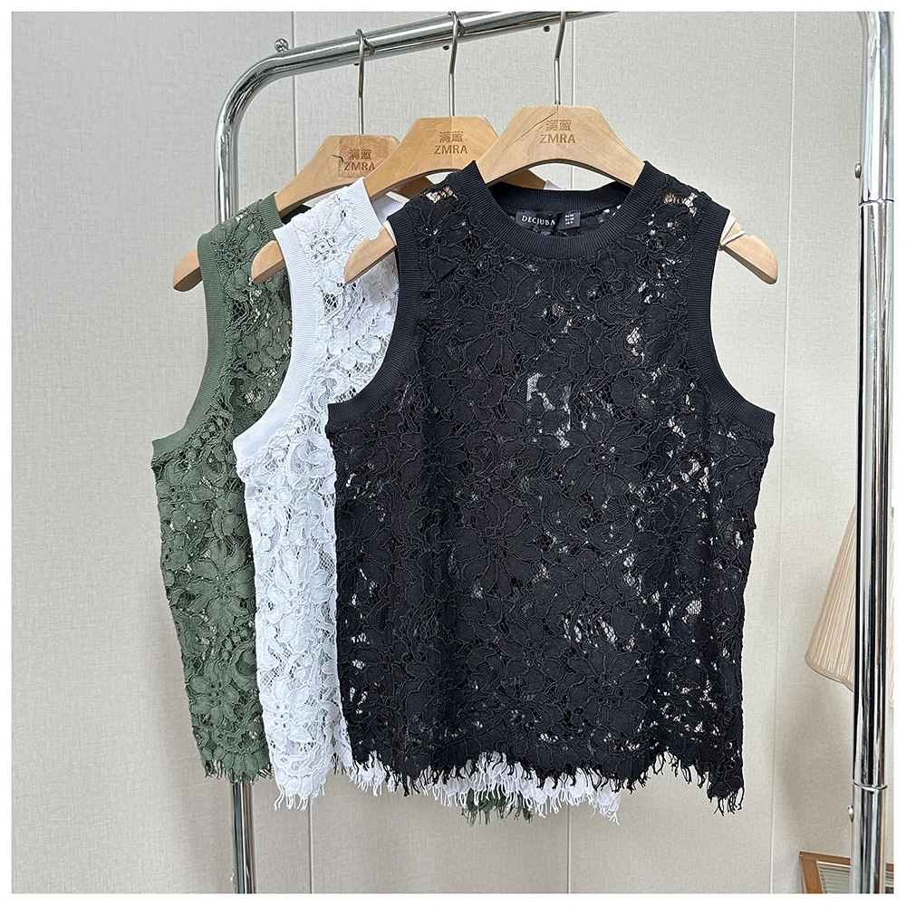 1B002  春夏新款女士时尚百搭镂空背心