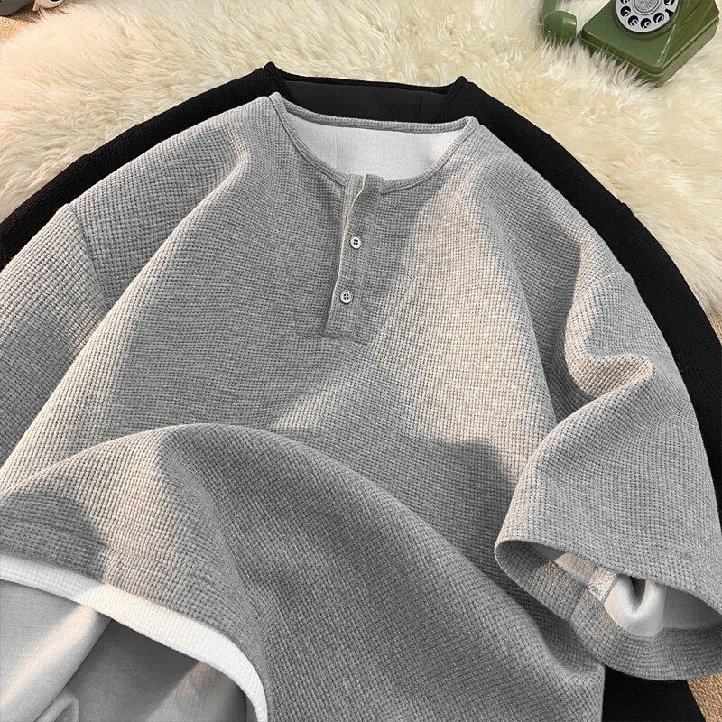 2025夏季短袖男宽松大码T恤潮牌港风ins上衣服