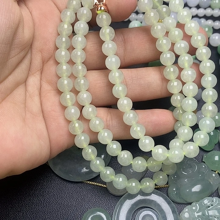 翡翠未镶嵌颈饰卡7项链