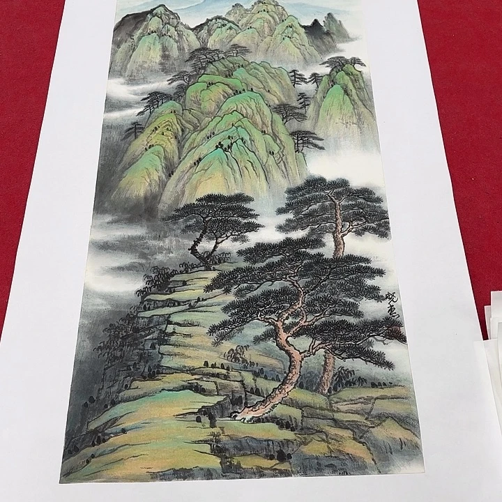 国画花鸟等图案为一体而